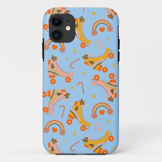 Coques Case-Mate iPhone Super les années 70 roller skate motif de Noël (Dos)