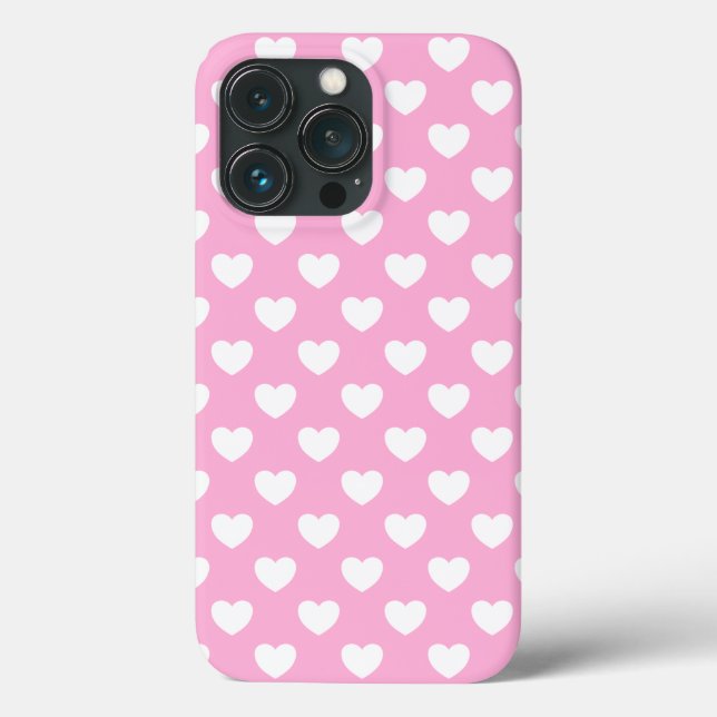 Coques Case-Mate iPhone Super Mignonne Coeurs Rose Et Blanc Feminine (Verso)