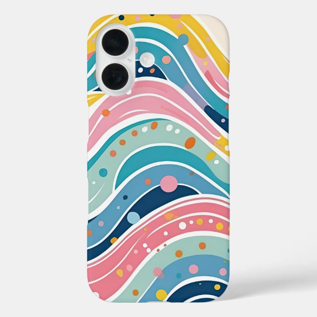 Coques Case-Mate iPhone Super Retro les années 70 Wavy Abstrait (Verso)