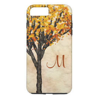 Coque iPhone 7 Plus Superbe automne arbre d'automne Monogramme initial