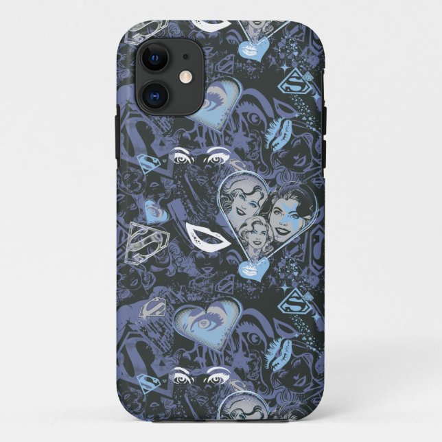 Coques Case-Mate iPhone Supergirl Coeurs et lèvres Motif (Dos)