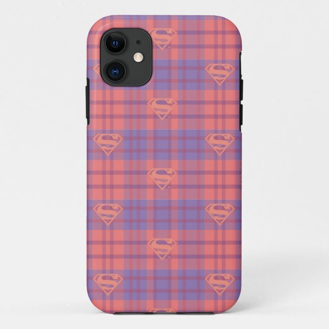 Coques Case-Mate iPhone Supergirl Motif rose et violet (Dos)