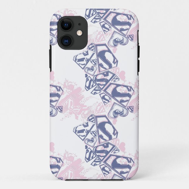 Coques Case-Mate iPhone Supergirl Motif rose et violet 2 (Dos)