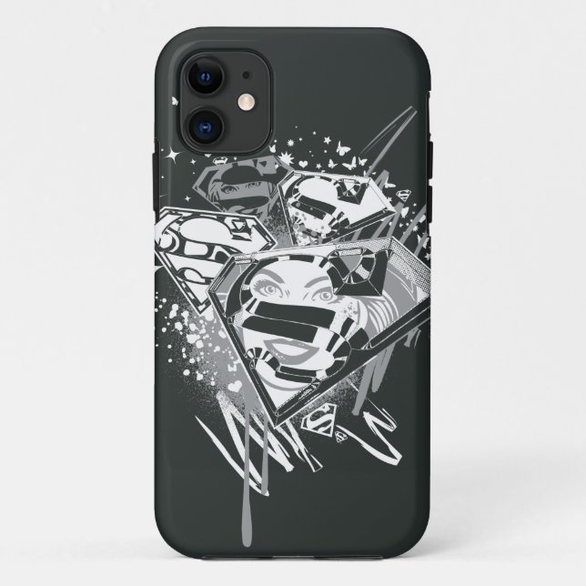 Coques Case-Mate iPhone Supergirl noir et blanc (Dos)