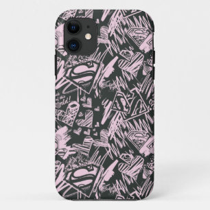 Etui iPhone Case-Mate Supergirl Pink and Black Scribbles
