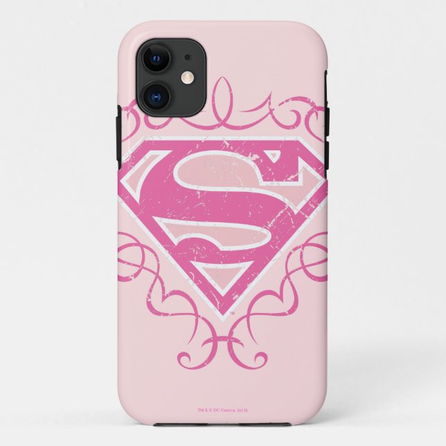 Coques Case-Mate iPhone Supergirl Pink Stripes (Dos)