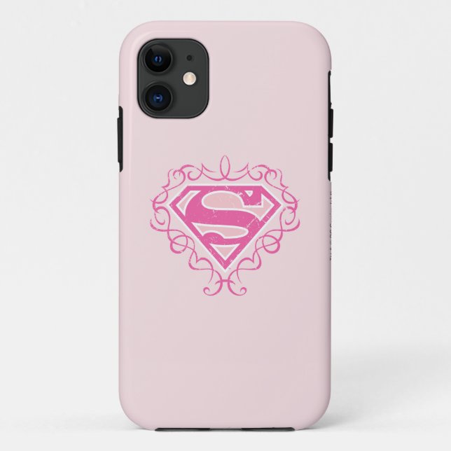 Coques Case-Mate iPhone Supergirl Pink Stripes (Dos)