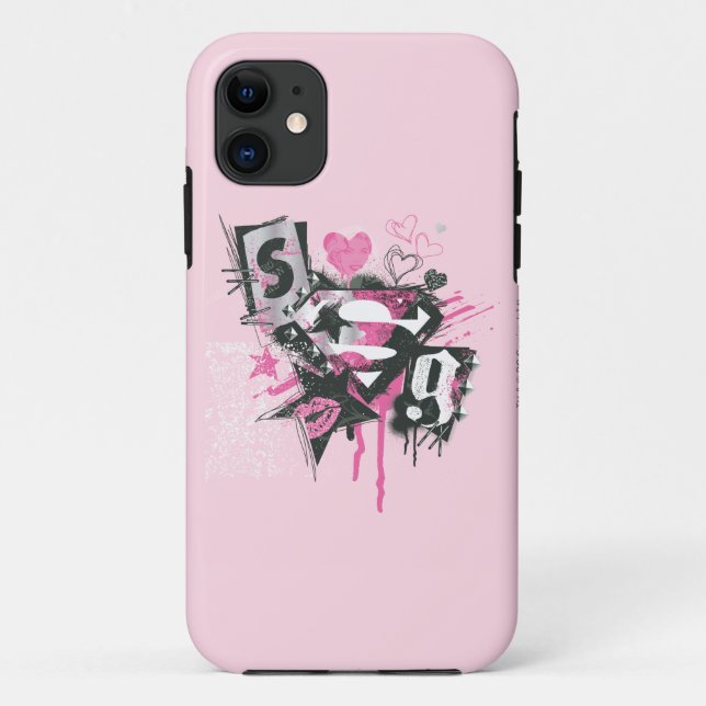 Coques Case-Mate iPhone Supergirl Spills and Scribbles Collage (Dos)