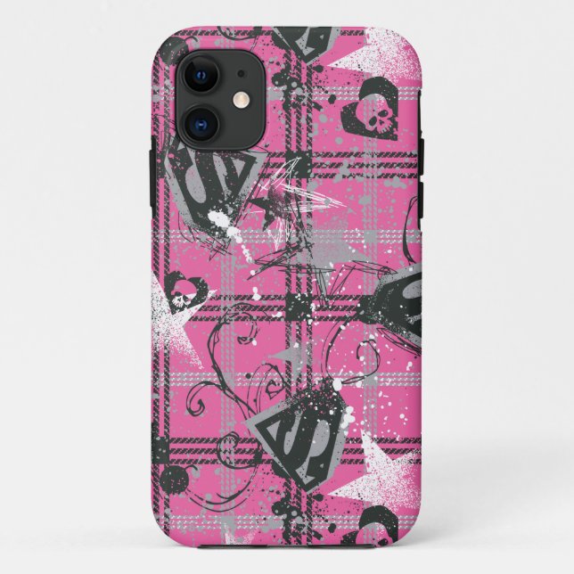 Coques Case-Mate iPhone Supergirl Stars and Skuls Motif (Dos)