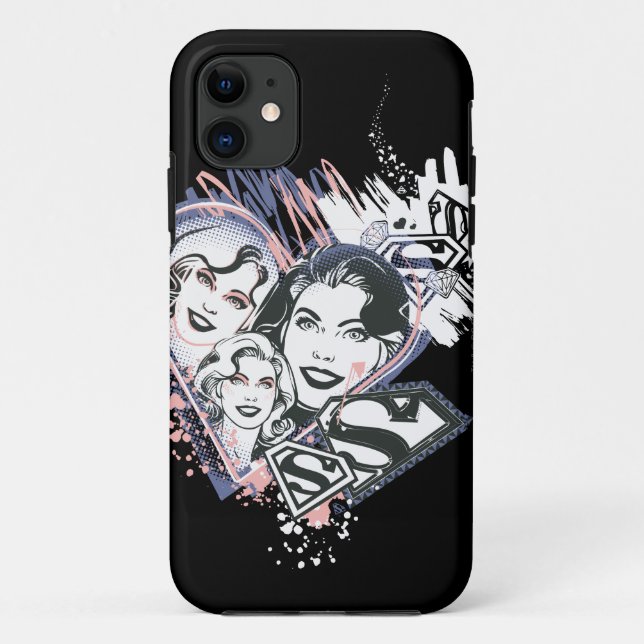 Coques Case-Mate iPhone Supergirl Visage Collage (Dos)