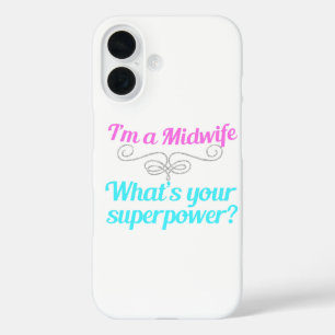 Coques iPhone 16 Superhero mignonne sage-femme