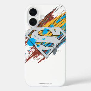 Coques iPhone 16 Superman S-Shield  Logo de Paint Streaks