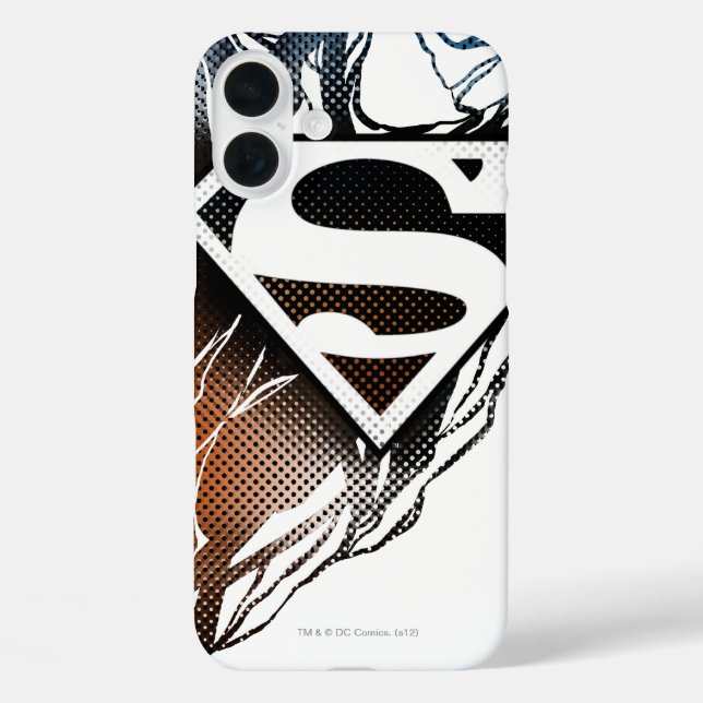 Coques Case-Mate iPhone Superman Stylisé | Logo bleu orange (Verso)