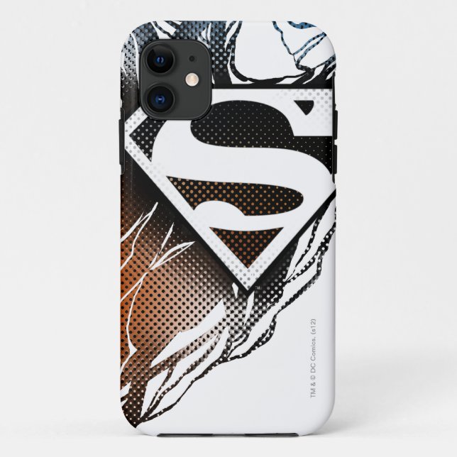 Coques Case-Mate iPhone Superman Stylisé | Logo bleu orange (Dos)