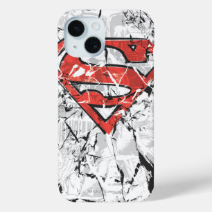 Coque Pour iPhone 15 Superman Stylisé Logo comique découpé