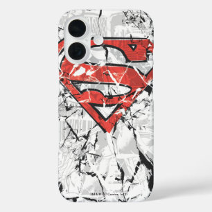 Coques iPhone 16 Superman Stylisé Logo comique découpé