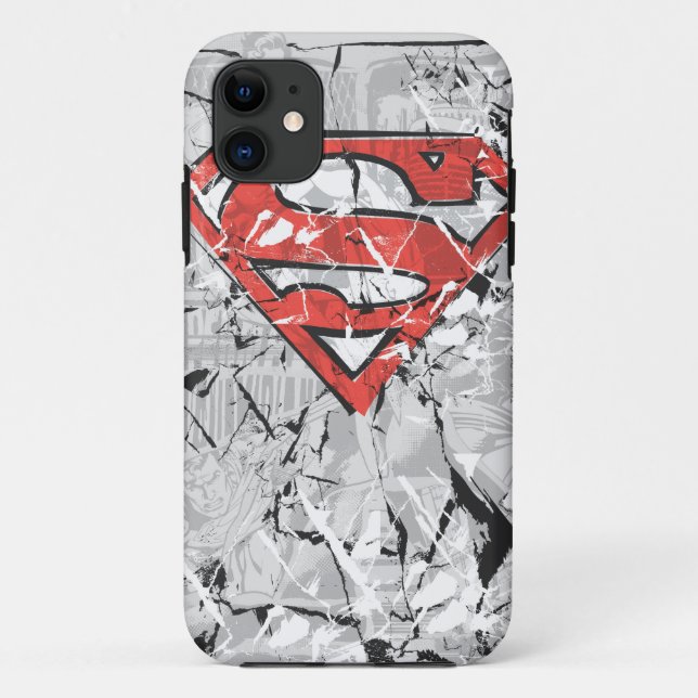 Coques Case-Mate iPhone Superman Stylisé | Logo comique découpé (Dos)