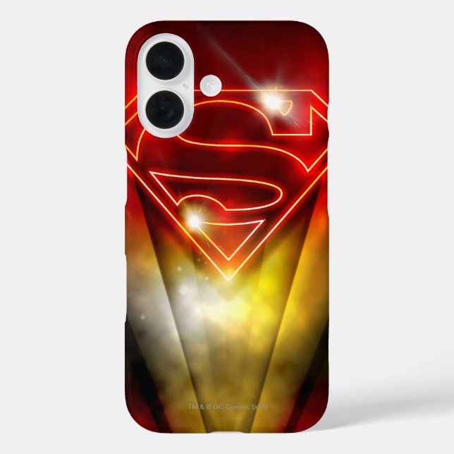 Coques Case-Mate iPhone Superman Stylisé | Logo de l'Outline Rouge brillan (Verso)