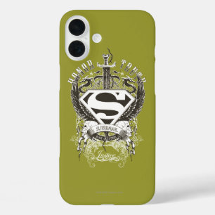 iPhone 16 Plus Case Superman Stylisé   Logo d'honneur, vérité et justi
