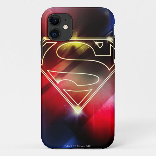 Coques Case-Mate iPhone Superman Stylisé | Logo en plan jaune brillant (Dos)