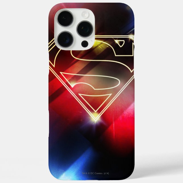 Coques Case-Mate iPhone Superman Stylisé | Logo en plan jaune brillant (Verso)