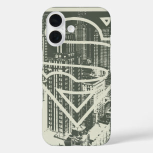 Coque Pour iPhone 16 Superman Stylisé   Logo Green Metropolis