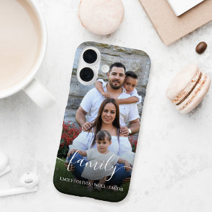 Coque Pour iPhone 14 Superposition de photo de famille avec écriture