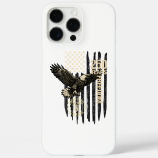 Coques iPhone 16 Pro Max Sur le dos aigle et drapeau 250 ans 1776-2026 250e
