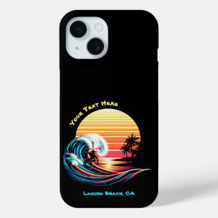 Coque Pour iPhone 15 Surf au coucher du soleil