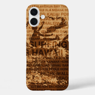 Coques iPhone 16 Plus Surf Hawaii Cutback Faux Wood Surfer -Koa