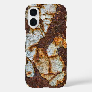 Coque Pour iPhone 16 Surface métallique rouillée avec écorce