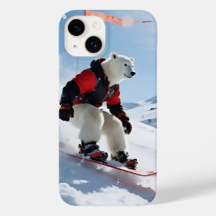 Coque Pour iPhone 14 Surreal Polar Bear Snowboard Aventure hivernale