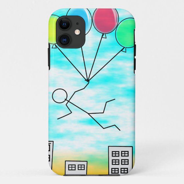 Coques Case-Mate iPhone Survoler La Ville Avec Des Ballons (Dos)