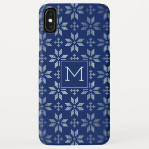 Case-Mate iPhone Case Sweat Marine White FairIsle Xmas Holiday Monogramm