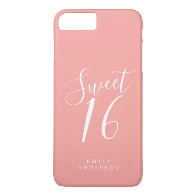 Coques Case-Mate iPhone Sweet 16 Script rose 16e anniversaire (Dos)