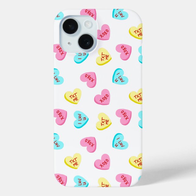 Coques Case-Mate iPhone Sweet Candy Hearts Valentines Day (Verso)