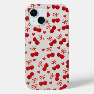 Coque Pour iPhone 15 Sweet Cherry Bow iPhone 15 Case 🍒