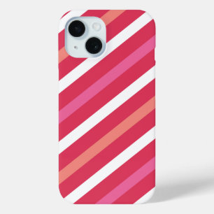 Coque Pour iPhone 15 Sweet Cute Candy Stripes Motif Saint-Valentin