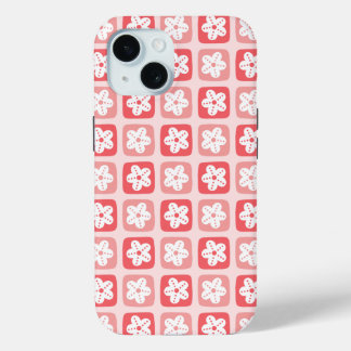 Coque Pour iPhone 15 Sweet Dot Petals Arrière - plan rose