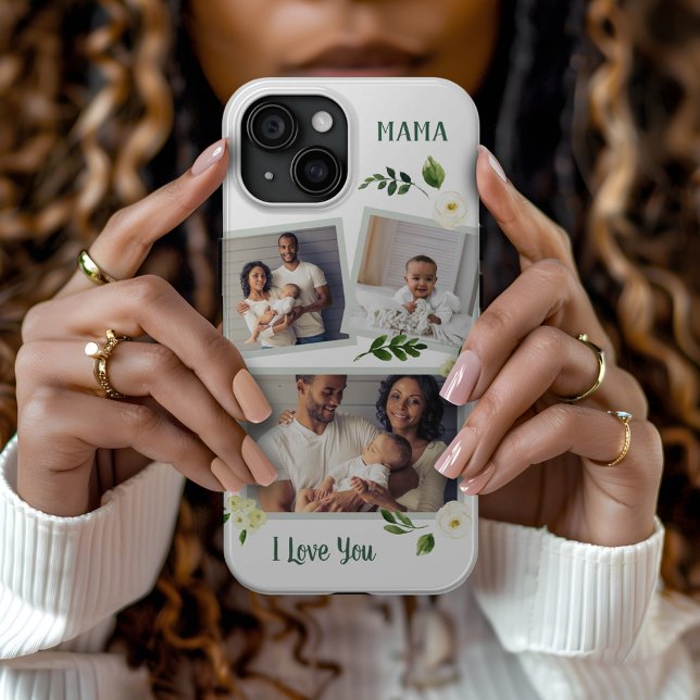 Coques Case-Mate iPhone Sweet Greenery Mama cadeau photo personnalisé (Créateur téléchargé)