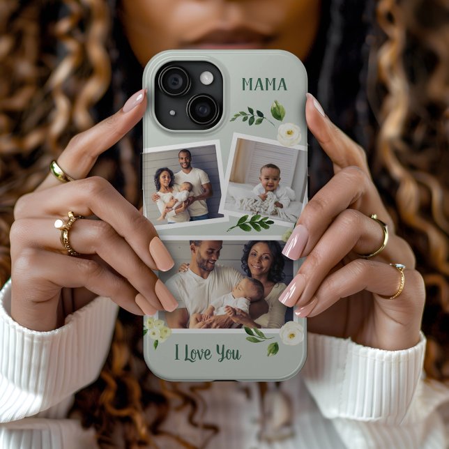 Coques Case-Mate iPhone Sweet Greenery Mama cadeau photo personnalisé (Créateur téléchargé)