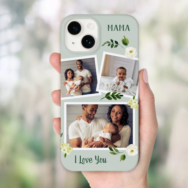 Coques Case-Mate iPhone Sweet Greenery Mama cadeau photo personnalisé (Créateur téléchargé)