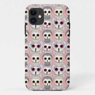 Coque Case-Mate Pour iPhone Sweet Owlets Chouette de bébé sur Motif rose pâle