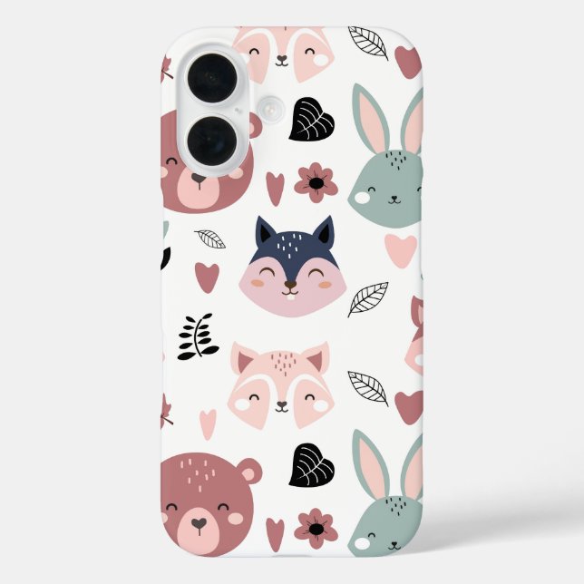Coques Case-Mate iPhone Sweet Pink Bear Fox And Bunny Forest (Verso)