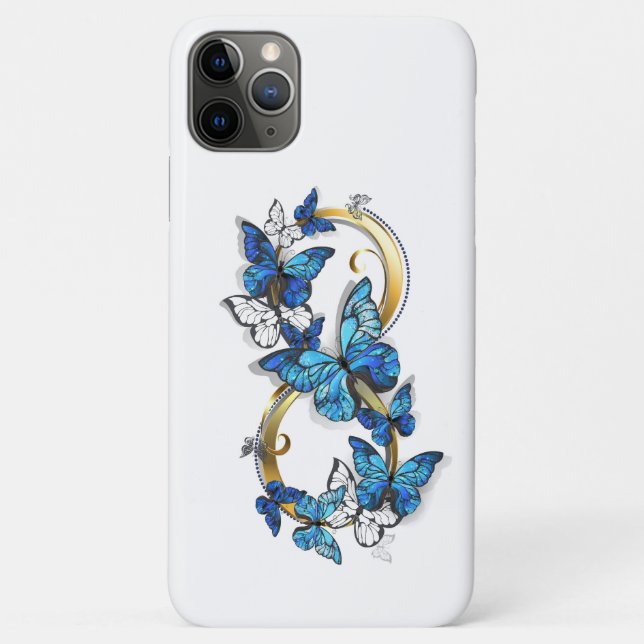 Coques Case-Mate iPhone Symbol Infinity of Blue Morpho Butterflies (Dos)