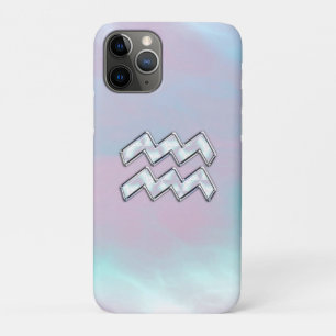 Coque iPhone 11 Pro Symbole Aquarius Zodiac Pastels Mère du Décor Pear
