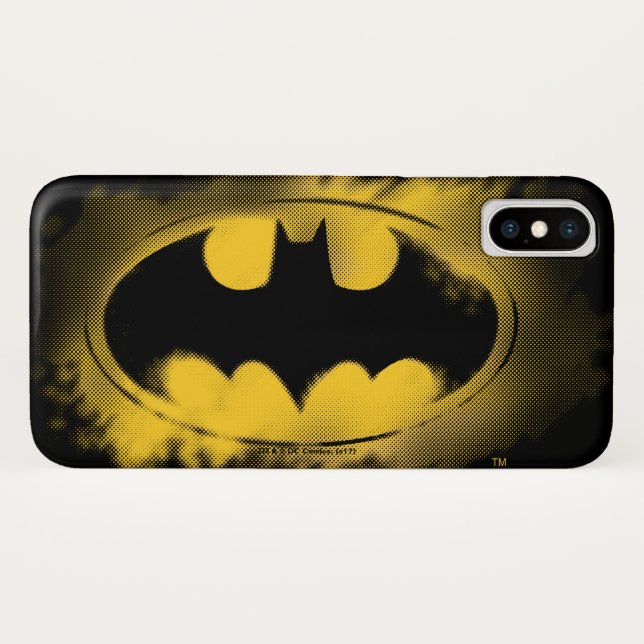 Coques Case-Mate iPhone Symbole Batman | Logo noir et jaune (Dos (Horizontal))