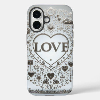 Coque Pour iPhone 16 Symbole d'amour transparent Crystal
