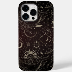 Coque Pour Pour iPhone 14 Pro Max Symbole d'astrologie illustrée de la ligne noire