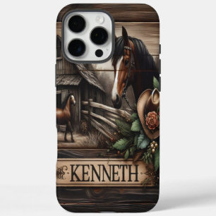Coques iPhone 16 Pro Max SYMBOLE DE LA FERME DE CHEVAUX Rustiques